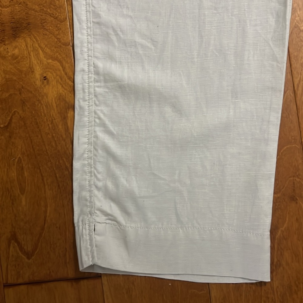 Old Navy Linen Blend Capri Pants Size 6 Cream Cropped Resort Coastal Preppy - Picture 8 of 11